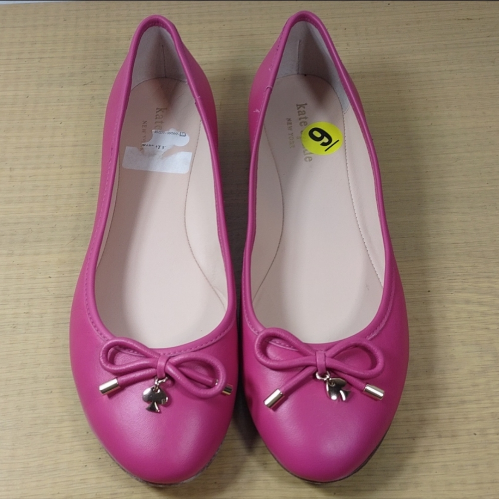 Kate spade pink gold flats loafers slip on shoes